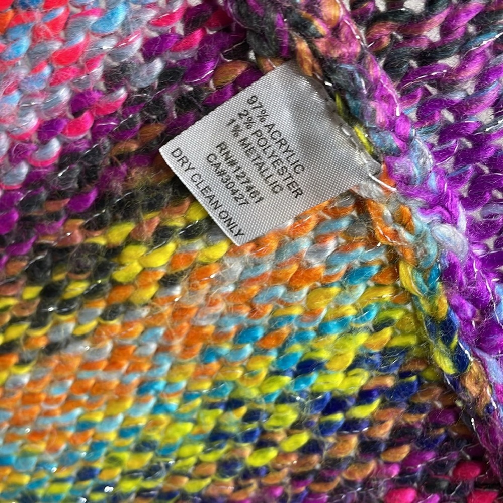 Wildfox | Multi Color Knit Longline Cardigan Size Medium - Picture 5 of 6